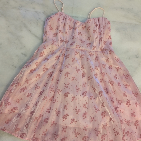 Lucy in the Sky Blush Pink Floral Dress - Picture 1 of 4